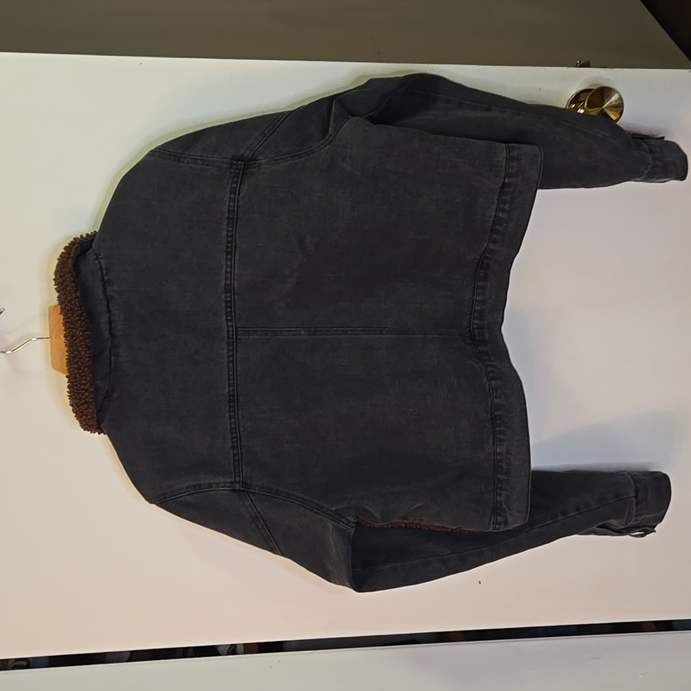 High-Pile Fleece Trim Trucker Jacket - Picture 8 of 10